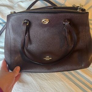 Dark purple coach purse